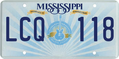 MS license plate LCQ118