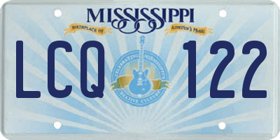 MS license plate LCQ122