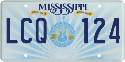 MS license plate LCQ124