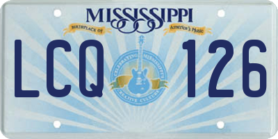 MS license plate LCQ126
