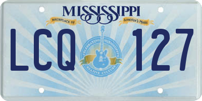 MS license plate LCQ127