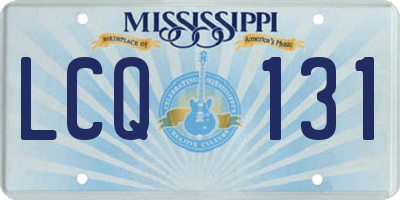MS license plate LCQ131