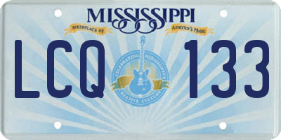 MS license plate LCQ133