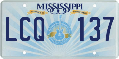 MS license plate LCQ137
