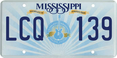 MS license plate LCQ139