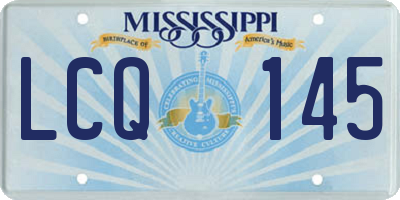 MS license plate LCQ145