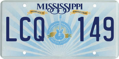 MS license plate LCQ149