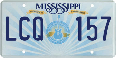 MS license plate LCQ157