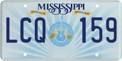 MS license plate LCQ159