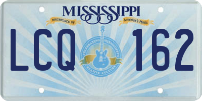 MS license plate LCQ162