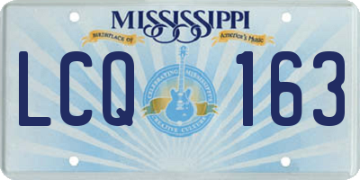 MS license plate LCQ163