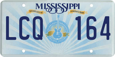 MS license plate LCQ164