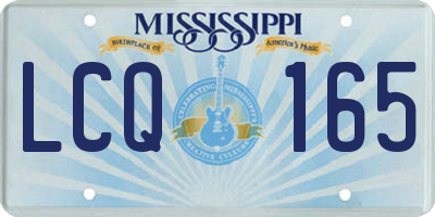 MS license plate LCQ165