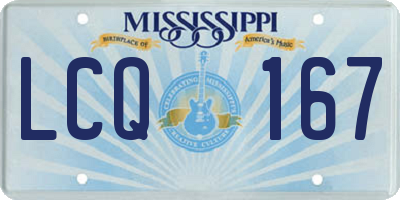 MS license plate LCQ167