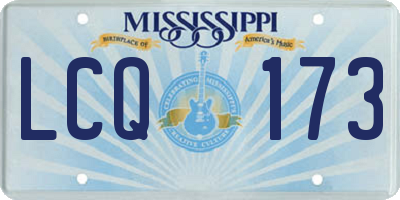 MS license plate LCQ173