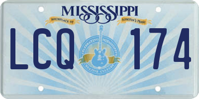 MS license plate LCQ174