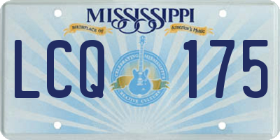 MS license plate LCQ175