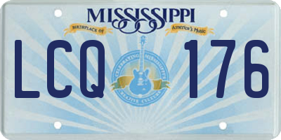 MS license plate LCQ176