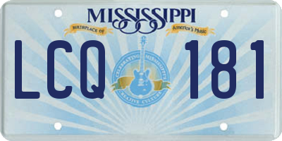 MS license plate LCQ181