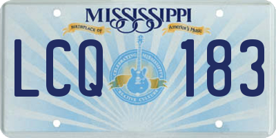 MS license plate LCQ183