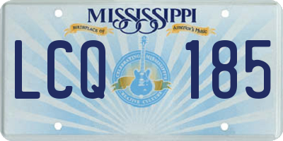 MS license plate LCQ185