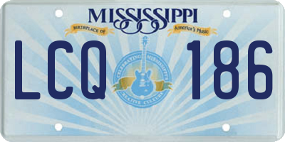 MS license plate LCQ186