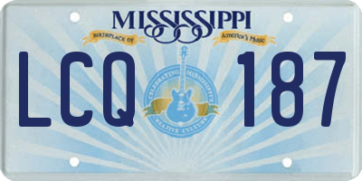 MS license plate LCQ187