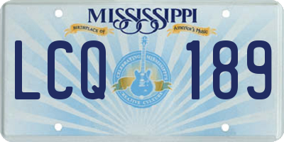 MS license plate LCQ189
