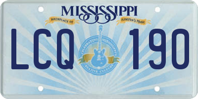 MS license plate LCQ190