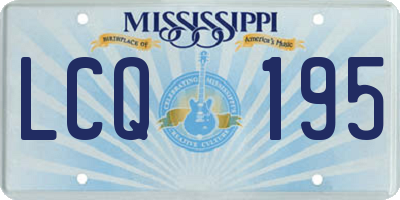 MS license plate LCQ195