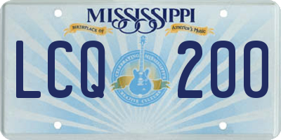 MS license plate LCQ200