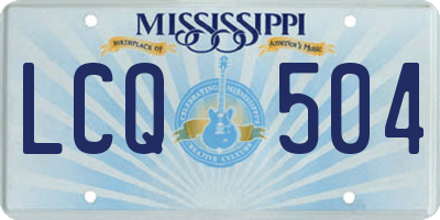MS license plate LCQ504