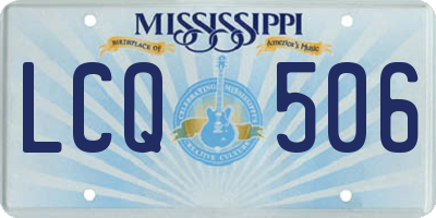 MS license plate LCQ506