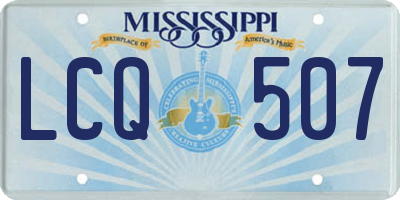 MS license plate LCQ507