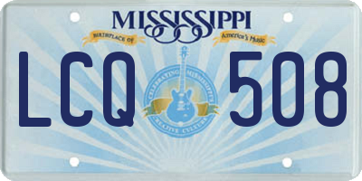 MS license plate LCQ508