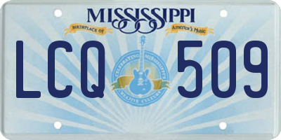 MS license plate LCQ509
