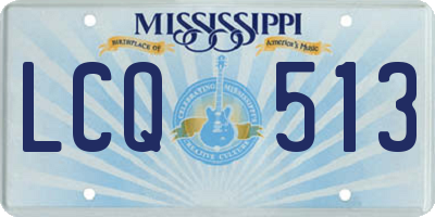 MS license plate LCQ513