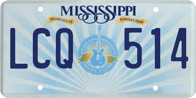 MS license plate LCQ514