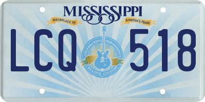 MS license plate LCQ518