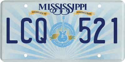 MS license plate LCQ521