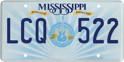 MS license plate LCQ522