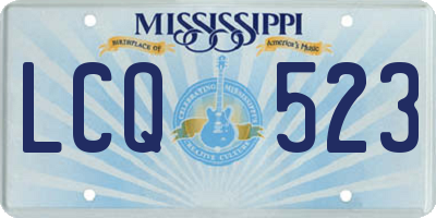 MS license plate LCQ523