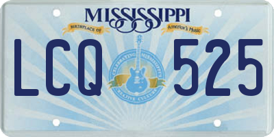 MS license plate LCQ525