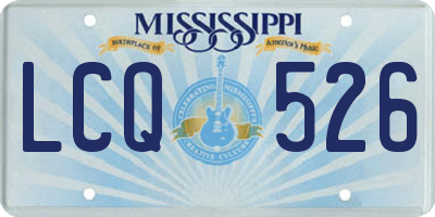 MS license plate LCQ526