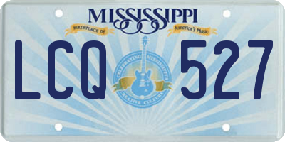 MS license plate LCQ527