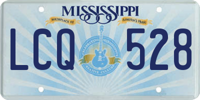 MS license plate LCQ528