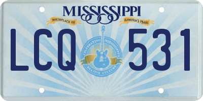 MS license plate LCQ531