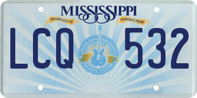 MS license plate LCQ532