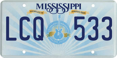 MS license plate LCQ533
