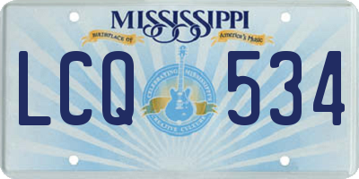 MS license plate LCQ534